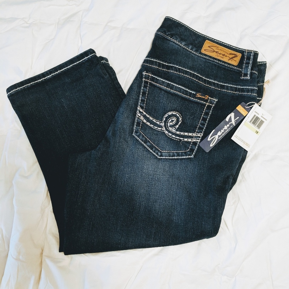 🆕👖 Seven7 Luxe Cropped Denim Jeans Size 18 NWT